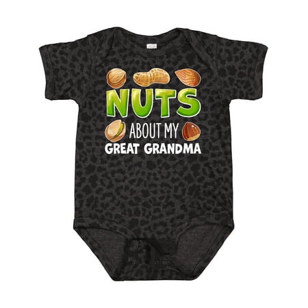 

Inktastic Nuts About My Great Grandma Peanut Almond Pistachio Gift Baby Boy or Baby Girl Bodysuit