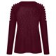 thumbnail image 3 of Moda para mujer, manga larga, cuello redondo, taladro caliente, mangas recortadas, blusa para mujer Pompotops  FGAJ12885, 3 of 5