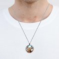 thumbnail image 5 of Fragmented Flowers Glass Circular Pendant Necklace | Stylish Glass Design Pendant Necklaces, 5 of 5