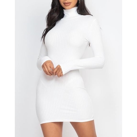 White Ribbed Bodycon Dress