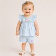 thumbnail image 6 of Girls' Floral Summer Playwear Set Short Sleeve Bow Outfit Play Clothing Matching, 6 of 6