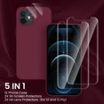 thumbnail image 3 of FYBTO for [5 in 1] Designed for iPhone 12 Case, for iPhone 12 Pro Case, with 2 Screen Protectors + 2 Camera Lens Protectors, Shockproof Silicone Case with Microfiber Lining,Plum, 3 of 6