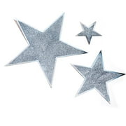 6" Glitter Star Cutouts, Silver