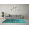 thumbnail image 3 of Ahgly Company Indoor Rectangle Oriental Turquoise Blue Industrial Area Rugs, 8' x 12', 3 of 4