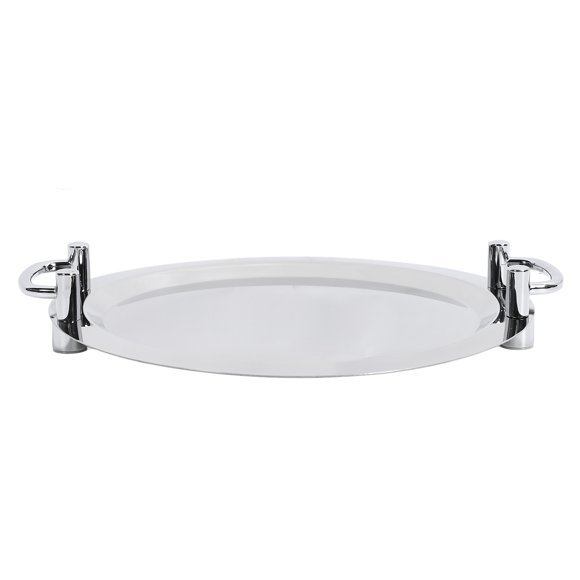 Stainless Steel Plate, Crafted Buffet Plate with Mirror Finish Elegance for Hotel, Restaurant, and Banquet, Convenient Handle Design, Large Sizzling Platter Serving