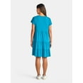 thumbnail image 3 of Time and Tru Women's Tiered Cotton Dress with Short Sleeves, Sizes XS-XXXL, 3 of 4
