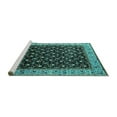 thumbnail image 2 of Ahgly Company Machine Washable Indoor Rectangle Oriental Turquoise Blue Industrial Area Rugs, 2' x 4', 2 of 4