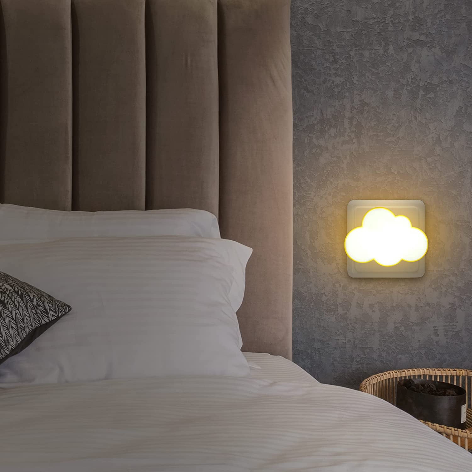 Cloud Night Light Electrical Plug [Set of 2] Nomadic Children's Night Light with Twilight Sensor, Small LED Sconce for Baby Room, Hallway Wall Lamp, Staircase Lighting