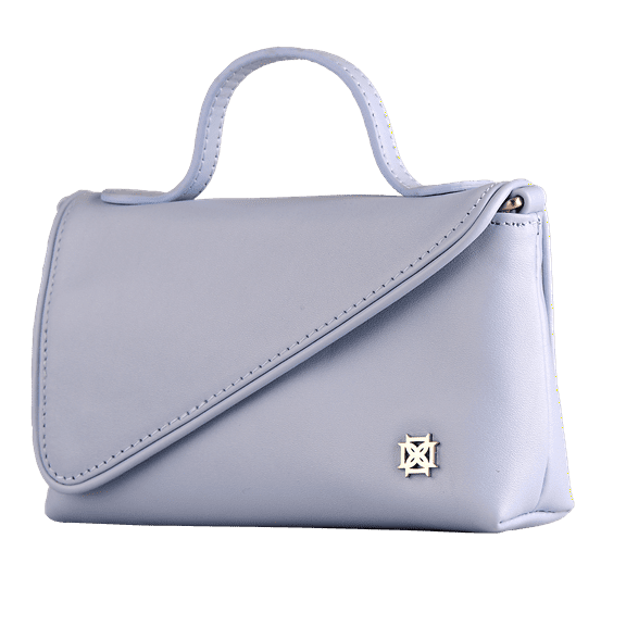 DOMINIE Crossbody Handbag /Clutch Purse Light Blue Leather With Removable Shoulder Strap Unisex Raquel