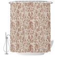 thumbnail image 2 of Shower Curtains for Bathroom, Brown Flowers Waterproof Fabric Shower Curtain, Vintage Farmhouse Floral Leaves Vines Decorative Bathroom Curtain for Bathtub, 72"x72", No Hooks Included, 2 of 9