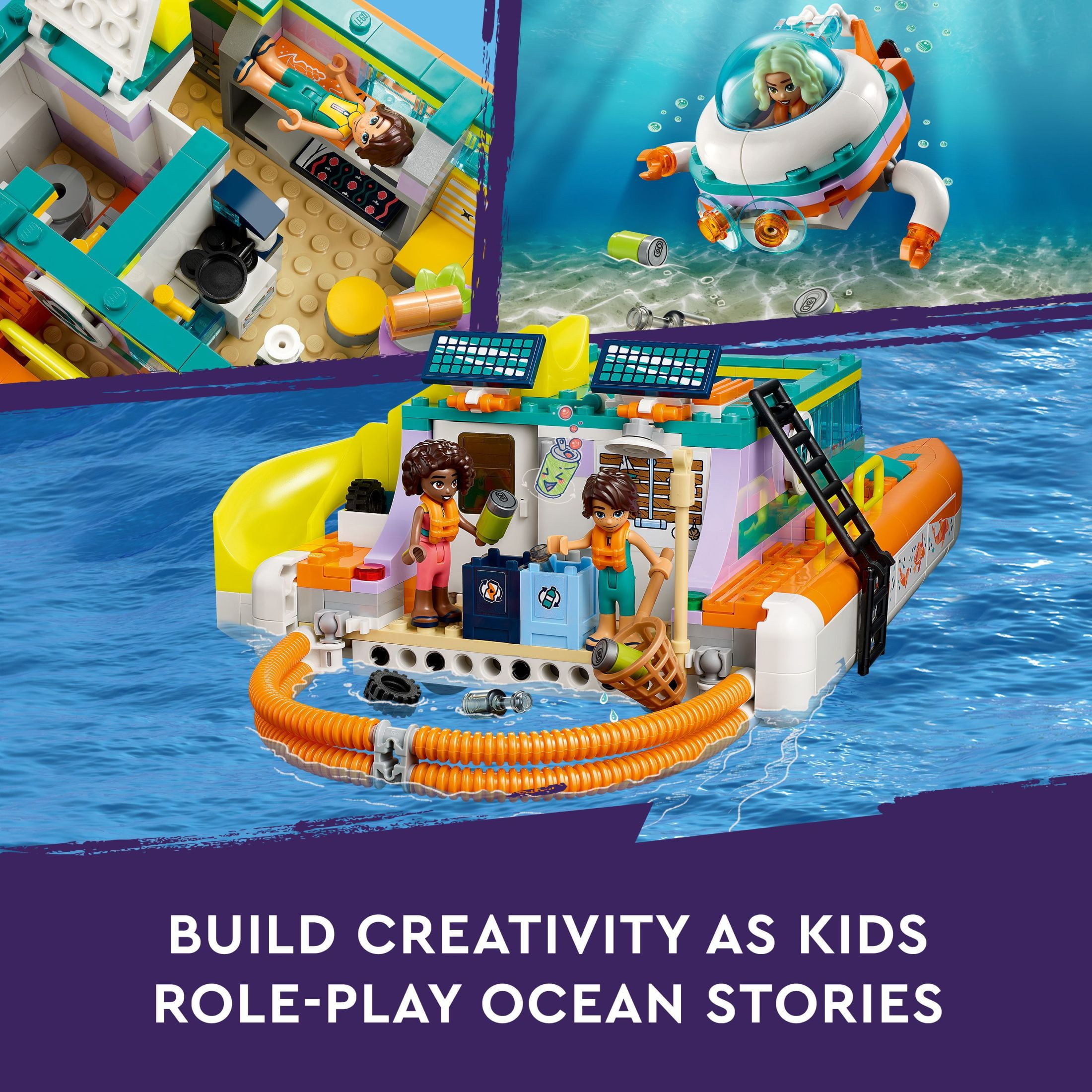 LEGO Friends Sea Rescue Boat 41734 Building Toy Set for Boys & Girls Ages 7+ Who Love the Sea, Includes 4 Mini-Dolls, a Submarine, Baby Dolphin and Toy Accessories for Ocean Life Role Play