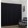 thumbnail image 3 of Nicole - Wall-to-Wall Pair - Premium Thermal Insulated Blackout Grommet Curtains - 18 Grommets Each - 2 Fabric Tiebacks - Ideal for Window Decor or Room Divider (2 Panels, 108" W x 120" L, Black), 3 of 3