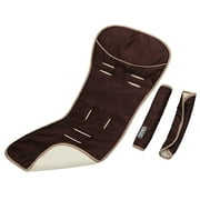 LulyBoo Baby Seat Liner and Strap Covers - Comfy Ride Set For Strollers, Joggers, and Car Seats - Reversible Velour and Cotton Fabrics For All-Weather Comfort - Chocolate/Vanilla