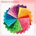 thumbnail image 5 of 5 Pcs of 7.87 x 7.87 in / 20 x 20 cm Fabric Charm Packs for Quilting, Cotton Pre-Cut Squares for DIY Crafting, Watercolor Dye, Assorted Colors (Blue, Green, Yellow+Red, Pink, Purple) for Sewing, 5 of 5