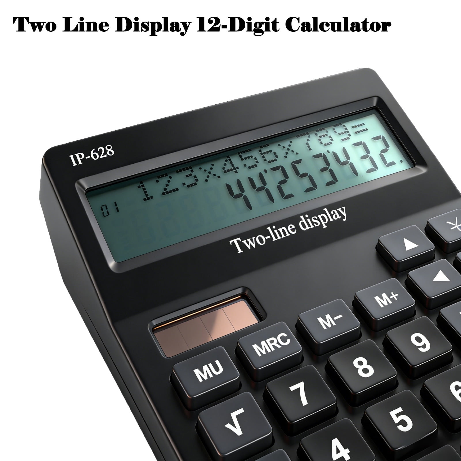 Calculators Desktop, Desk Calculator with Large 2 Line Display, Basic Calculator with Big Button, 4 Function Calculator for Business, Students, Office Supplies (Black)