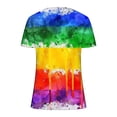thumbnail image 5 of Busydd Womens Tops Summer V Neck Short Sleeve T-Shirts Tie Dye LGBT Pride Shirts Casual Loose Button Equality Blouses Fashion Funny Graphic Tee Tops Plus Size Tops for Women S-5XL, 5 of 5