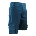 thumbnail image 2 of Men's Cotton Relaxed Fit Multi Pockets Casual Outdoor Army Cargo Shorts (Teal, 42), 2 of 3