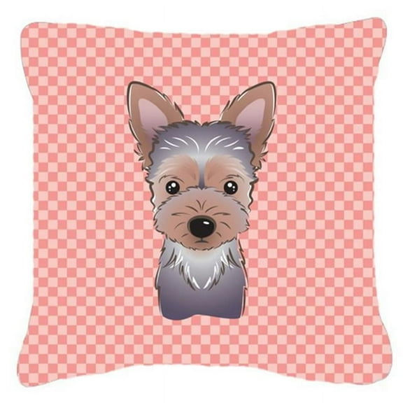 Dog Face Checkerboard Design Fabric Decorative Pillow