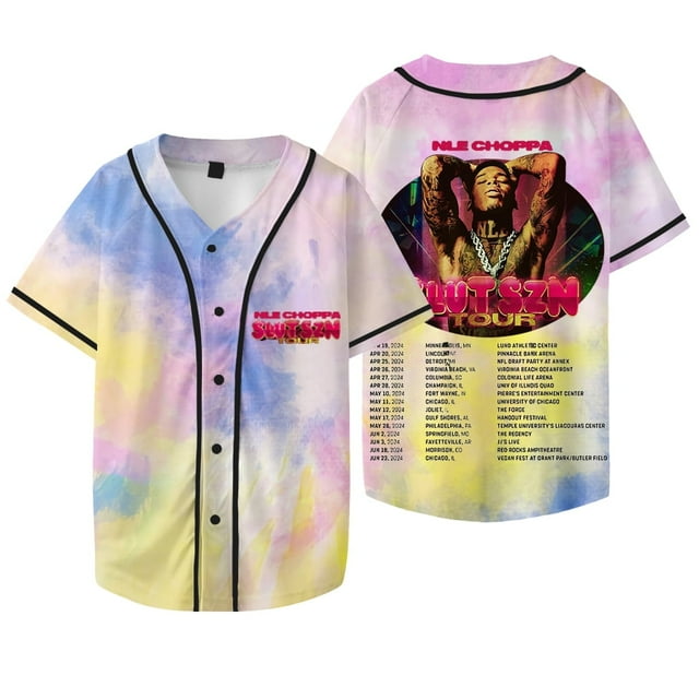 NLE Choppa Tour Merch Veste de Baseball Été Femmes Hommes Mode Décontractée Hip-Hop T-Shirts à Manches Courtes,P,style 10