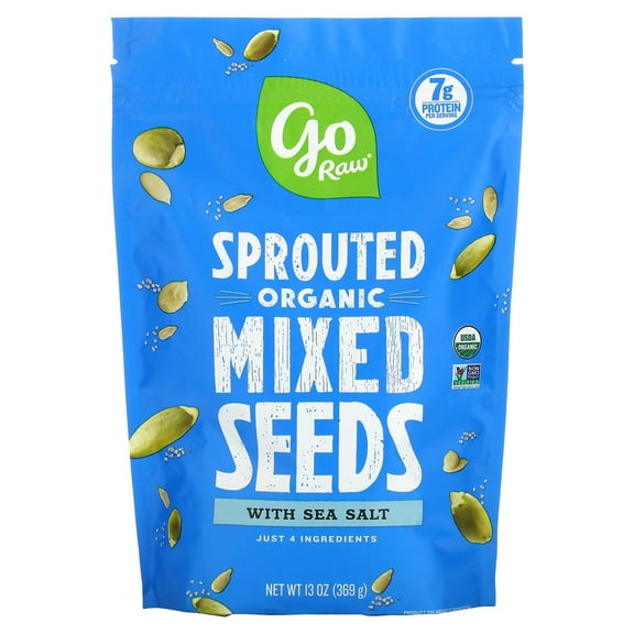 Organic Sprouted Mixed Seeds with Sea Salt, 13 oz (369 g), Go Raw