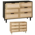 thumbnail image 5 of mteryoing 6 Drawer Rattan Dresser Modern Storage Closet Chest With Drawers For Bedroom Living Room Hallway Entryway, 5 of 9