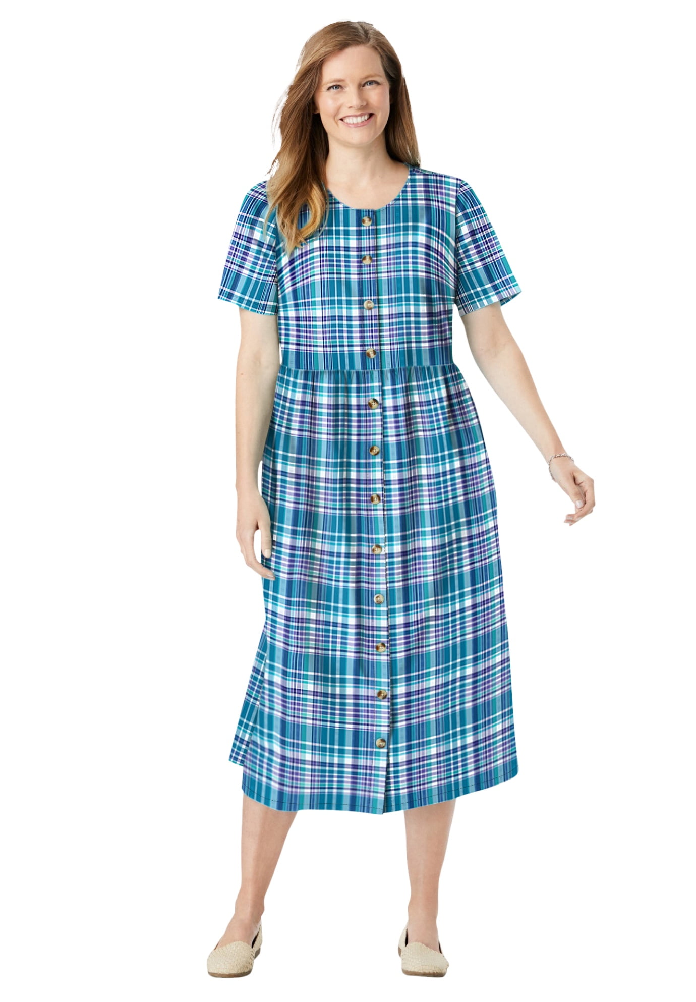 women's plus size seersucker dress