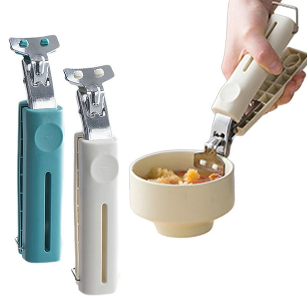 Pinzas para Levantar Tazones y Platos de Microondas | Pinzas de Acero Inoxidable para Alimentos Calientes | Pinzas de Cocina Resistentes Al Calor para Sacar Tazones y Platos Del Microondas (Paquete d