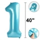thumbnail image 2 of Balloon Kelfuoya - Lámina de mylar (40 cm), color azul claro, número 16, 2 of 4