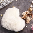 thumbnail image 7 of Ludlz Women's Heart Faux Fur Pom Pom Key Chains Bag Accessory Puffball Keyring Backpack Charms for Girls, 7 of 7