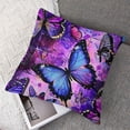 thumbnail image 7 of BANET Throw Pillow Covers, Starry Sky Galaxy Pillow Covers, Blue Purple Cushion Covers for Couch, Butterflies Decorative Square Pillow Cases, Set of 2 24x24in, 7 of 7