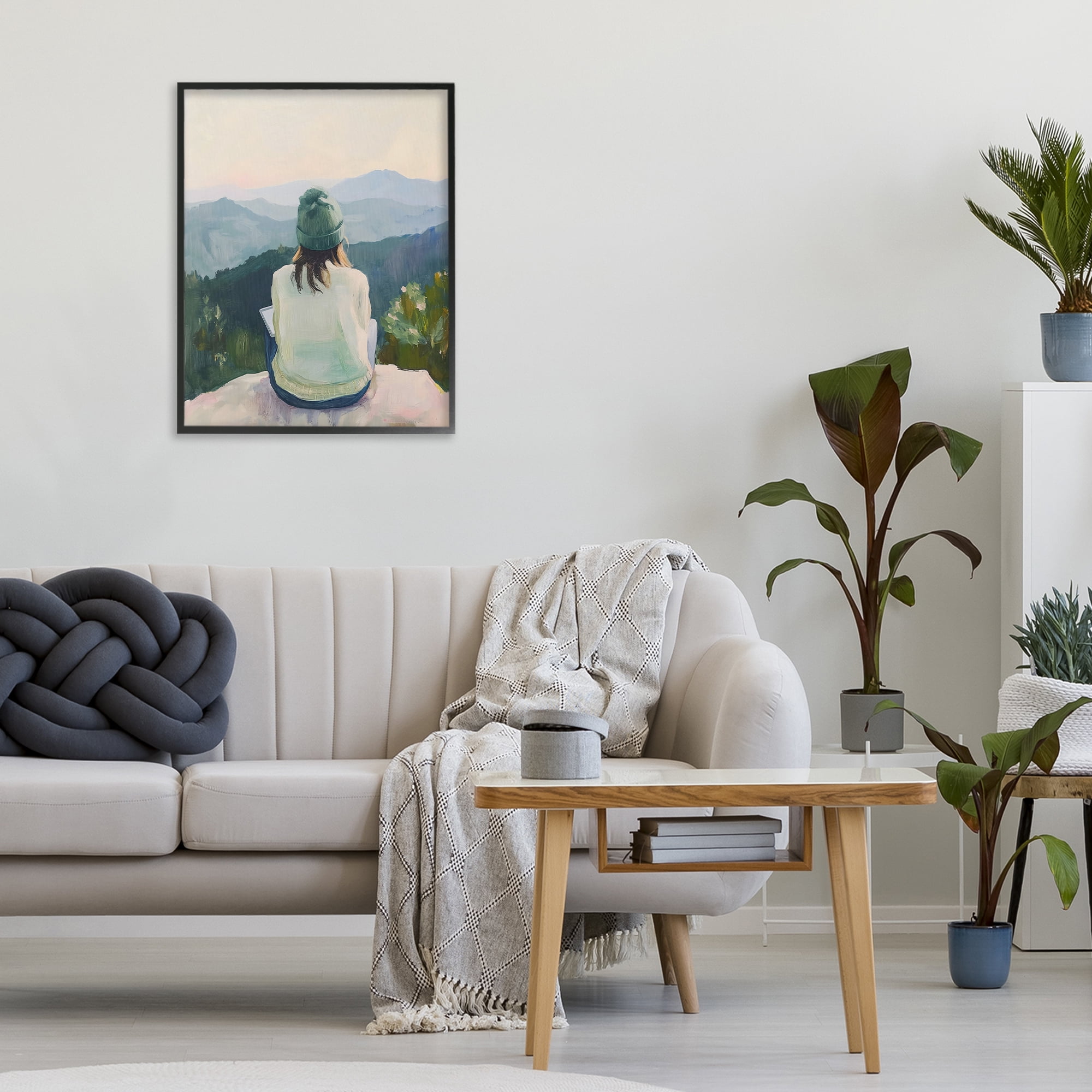 Stupell Industries Mindful Solitude Meditation View Black Framed Giclee Art, design by The Prints Vibe