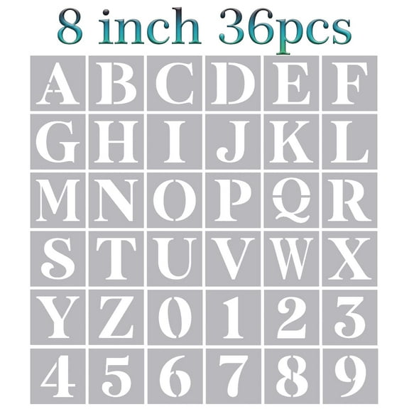 8 Inch Large Letter Stencils - Alphabet Stencils for Painting on Wood, DIY Crafts & Wall Signs(36pcs)