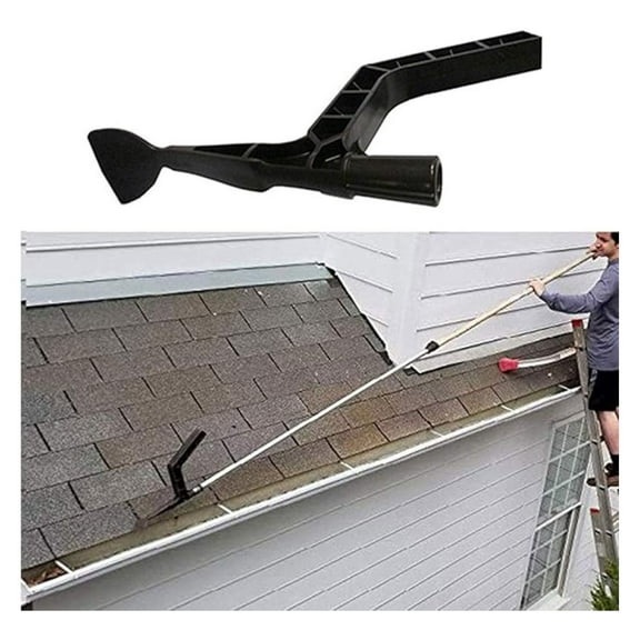 Gutter Cleaning Tool - Roof Gutter Scoop Spoon with Threaded Handle - Garden Ditch Cleaning for Homes, Villas & Townhouses - Durable Cleaning Solution