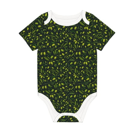 

Matuu Green Branch Olive for Baby Short-Sleeve Bodysuit Soft Cotton Comfortable and Breathable Perfect for Newborns and Infants