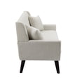 thumbnail image 4 of Uixe Cotton/ Linen Look Fabric Modern Accent Chair Armchair Sets Beige(Chair&Sofa Set) Chair&Sofa Set 3-Piece Polyester, 4 of 5
