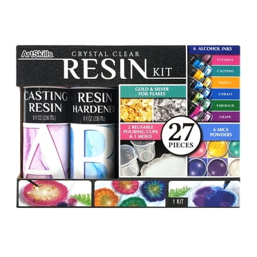 ArtSkills DIY Resin Kit for Unisex Teen and Adult Beginners with Resin Molds and Accessories, 27 Pc