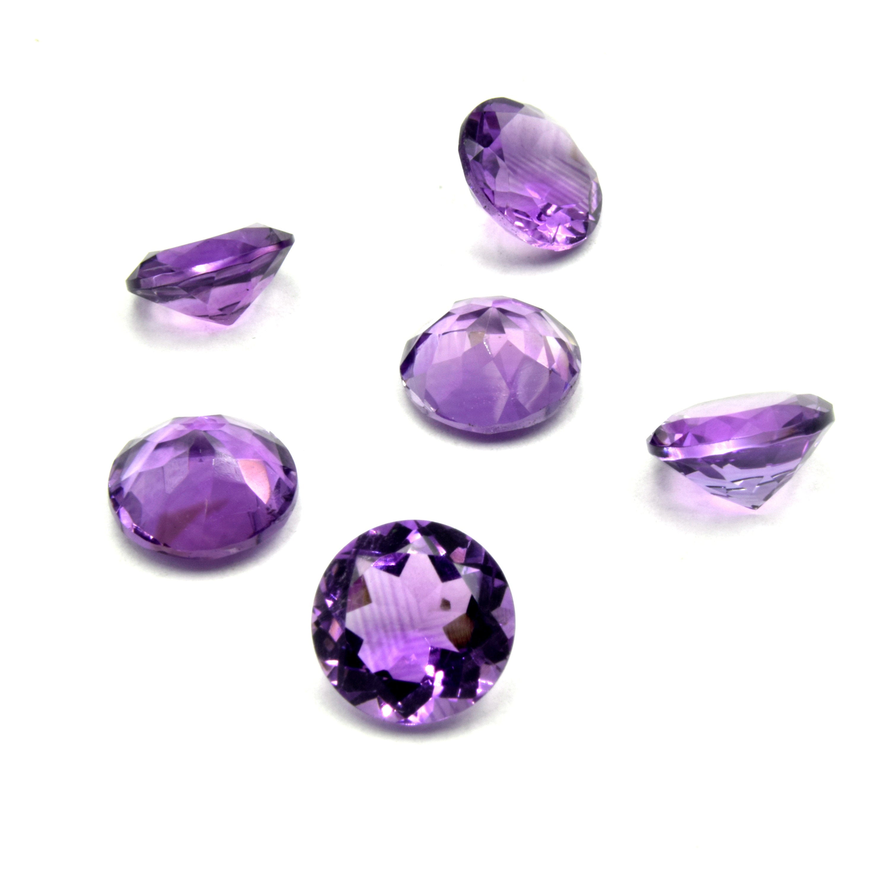 round faceted cut Amethyst loose gemstone various sizes
