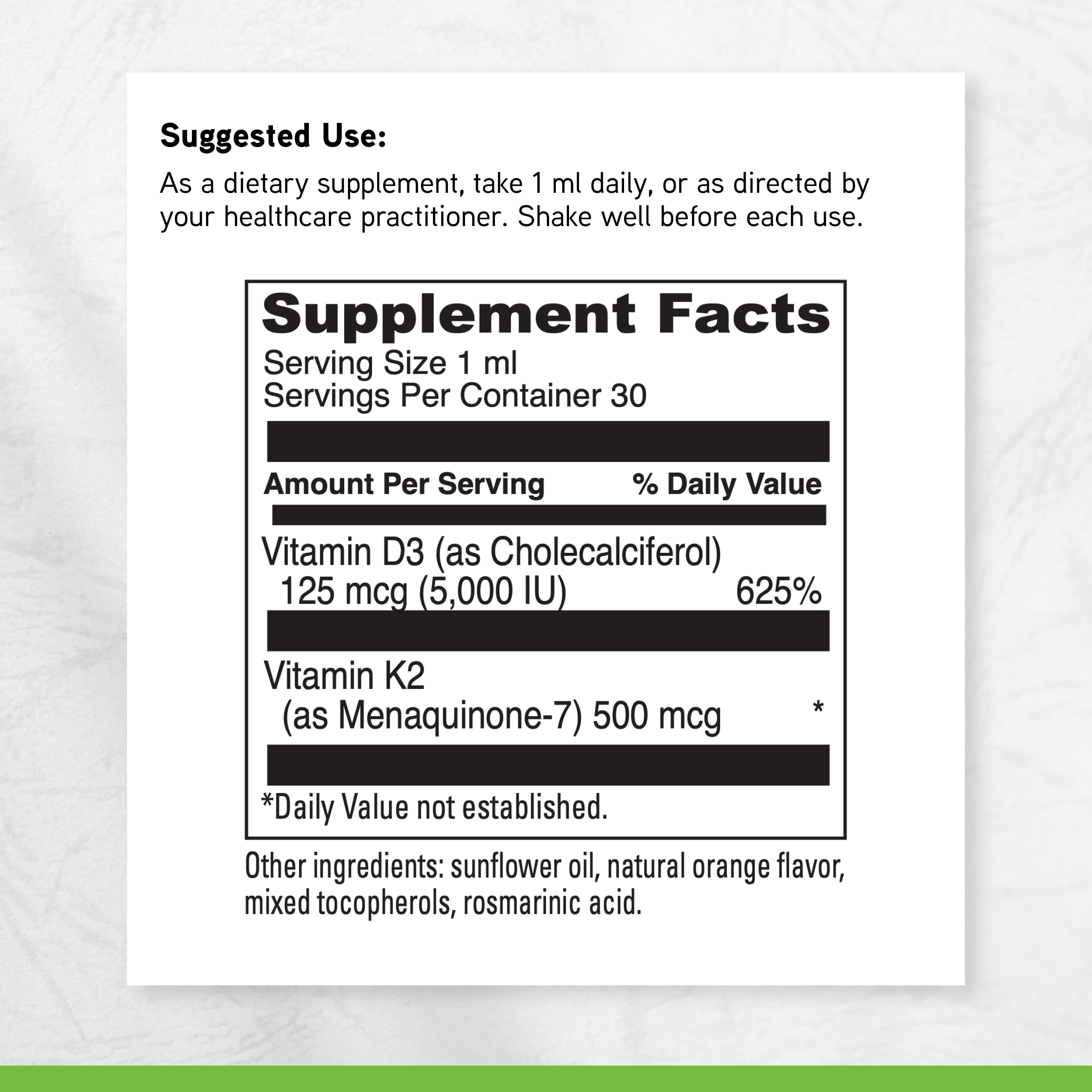 DaVinci Labs D3/K2 Liquid - Dietary Supplement - 1 fl oz