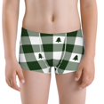 thumbnail image 5 of Yiaed Green White Lumberjack Plaid Print Boys' Boxer Briefs Cotton Casual Stretch Comfort Boys Boxers - Kids Boxer Briefs Underwear for Boys (6-18)-Medium, 5 of 5