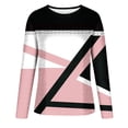 thumbnail image 4 of DPTALR T-shirt Décontracté pour Femmes à Imprimé Géométrique, Blouse à Manches Longues, Col Rond, Hauts Décontractés, 4 of 5