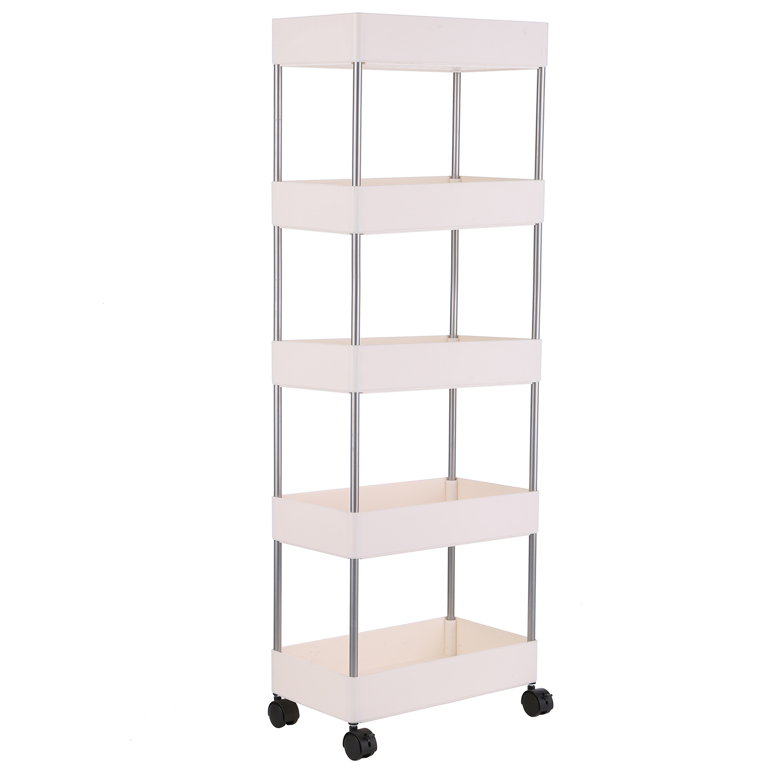5Tier Storage Rack with 40mm Wheels 5Shelf Shelving Unit Utility