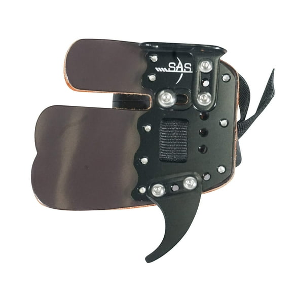 SAS Elite Aluminum Suede and Leather Finger Tab (Black, Medium)