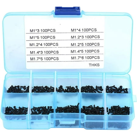 

1000pcs Small Screws M1 M1.2 M1.4 M1.7 Phillips Recess Tapping Screws Self Tapping Screw Kits With Box Hy