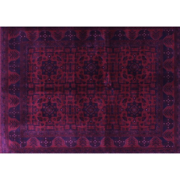 Ahgly Company Indoor Rectangle Persian Purple Traditional Area Rugs, 5' x 7'
