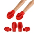 thumbnail image 3 of 4 Piezas Silicona Drum Stick Practice Tip Head Drumstick Mute Damper (Rojo), 3 of 9