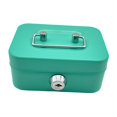 thumbnail image 2 of LNGOOR Cash Box with Lock Treasure Chest Money Box Metal Small Modern Collection Holder Piggy Bank Lock Box with Key for Prizes Adults Green, 2 of 8
