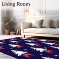 thumbnail image 2 of ODIKA 4'x6' Machine Washable Non-Slip Area Rug, Joyful Evergreen Wonderland Decorative Celebration High Traffic Rug, Blue, 621299, 2 of 7