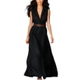 thumbnail image 2 of YuXingFu Womens Plus Size Cotton Dresses Maxi Collared Plus Size Womens Dress Sleeveless Button Long Casual Summer Black S, 2 of 9