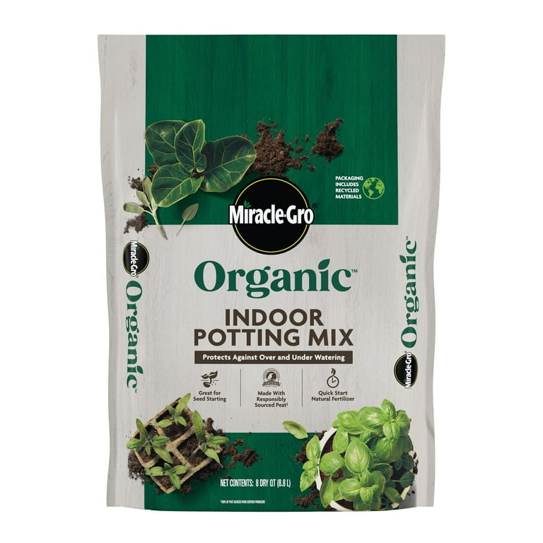 Miracle-Gro Organic Indoor Potting Mix, 8 qt, for Houseplants, Herbs, Seed  Starting - Walmart.com