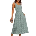 thumbnail image 4 of XUNKUSGA Summer Dresses for Women Fashion Floral Long Dresses Casual Sleeveless Flowy Aline Maxi Dresses with Pockets Casual Loose Tank Dresses S-2XL,Green, 4 of 5